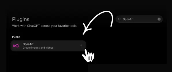 Installing the OpenArt plugin in ChatGPT